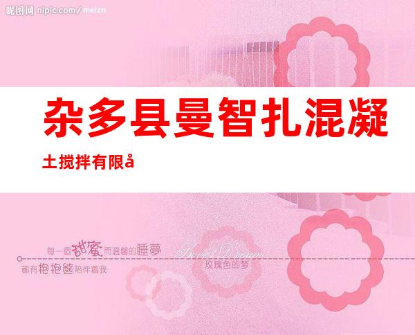 杂多县曼智扎混凝土搅拌有限公司